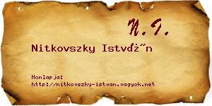 Nitkovszky István névjegykártya