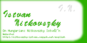 istvan nitkovszky business card